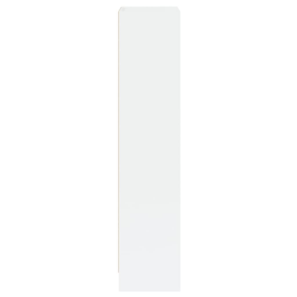 vidaXL Βιβλιοθήκη με 3 Ράφια Γυαλ. Λευκό 40x24x109 εκ. Επεξεργ. Ξύλο