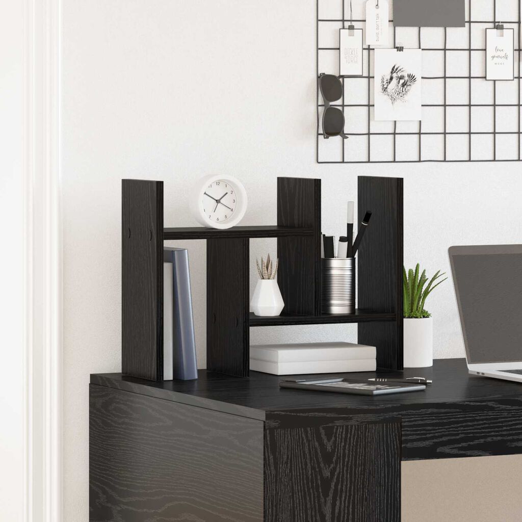 VidaXL Οργανωτής Γραφείου Μαύρη Βελανιδιά 50x15.5x35.5 εκ