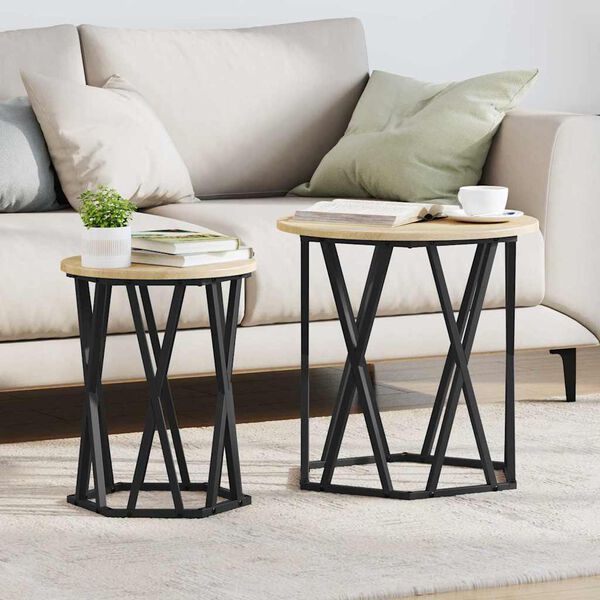 vidaXL Τραπεζάκι σαλονιού 2 pcs Sonoma Δρυς 50 x 50 x 50 cm