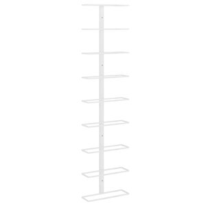 vidaXL Επιτοίχια Ραφιέρα Κρασιών για 9 Φιάλες Λευκή Σιδερένια