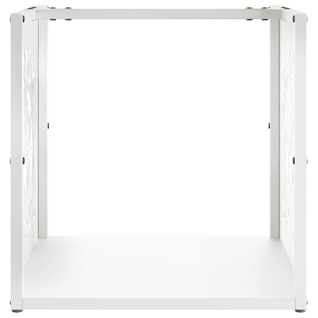 vidaXL Ράφι Καυσόξυλων Λευκό 40x40x40 εκ. Χάλυβας ψυχρής έλασης