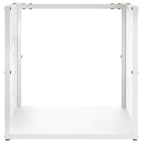 vidaXL Ράφι Καυσόξυλων Λευκό 40x40x40 εκ. Χάλυβας ψυχρής έλασης