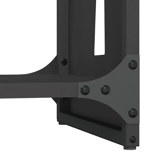 vidaXL Ράφι Καυσόξυλων Μαύρο 40x30x80 εκ. Χάλυβας ψυχρής έλασης