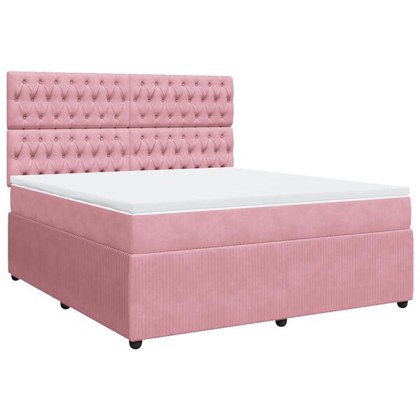 vidaXL &Kappa;&rho;&epsilon;&beta;ά&tau;&iota; Boxspring &mu;&epsilon; &Sigma;&tau;&rho;ώ&mu;&alpha; &Rho;&omicron;&zeta; 180x200 &epsilon;&kappa;. &Beta;&epsilon;&lambda;&omicron;ύ&delta;&iota;&nu;&omicron;