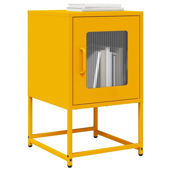 vidaXL Κομοδίνο ντουλάπι μουστάρδας κίτρινο 36x39x60,5 cm