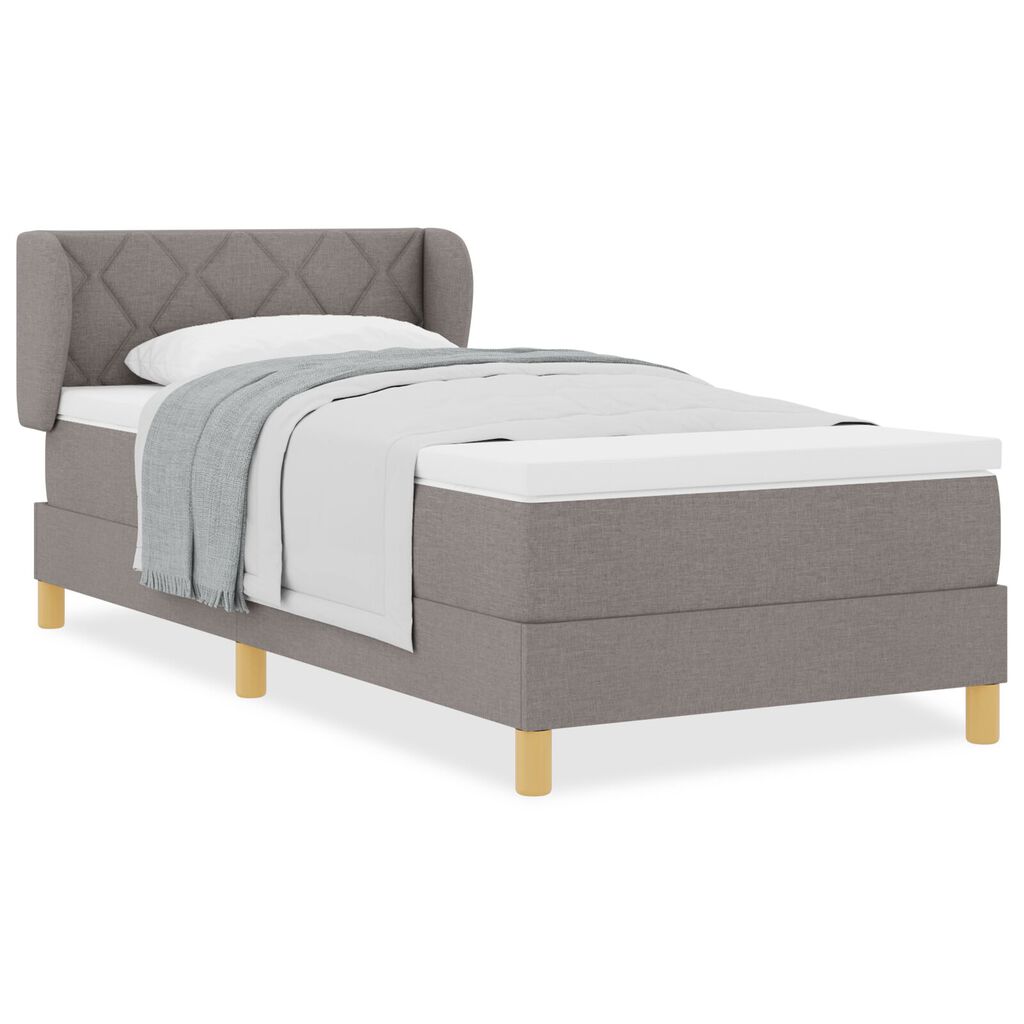 vidaXL Κρεβάτι Box Spring με Στρώμα σε Ταουπέ - 90x190 εκ Ύφασμα