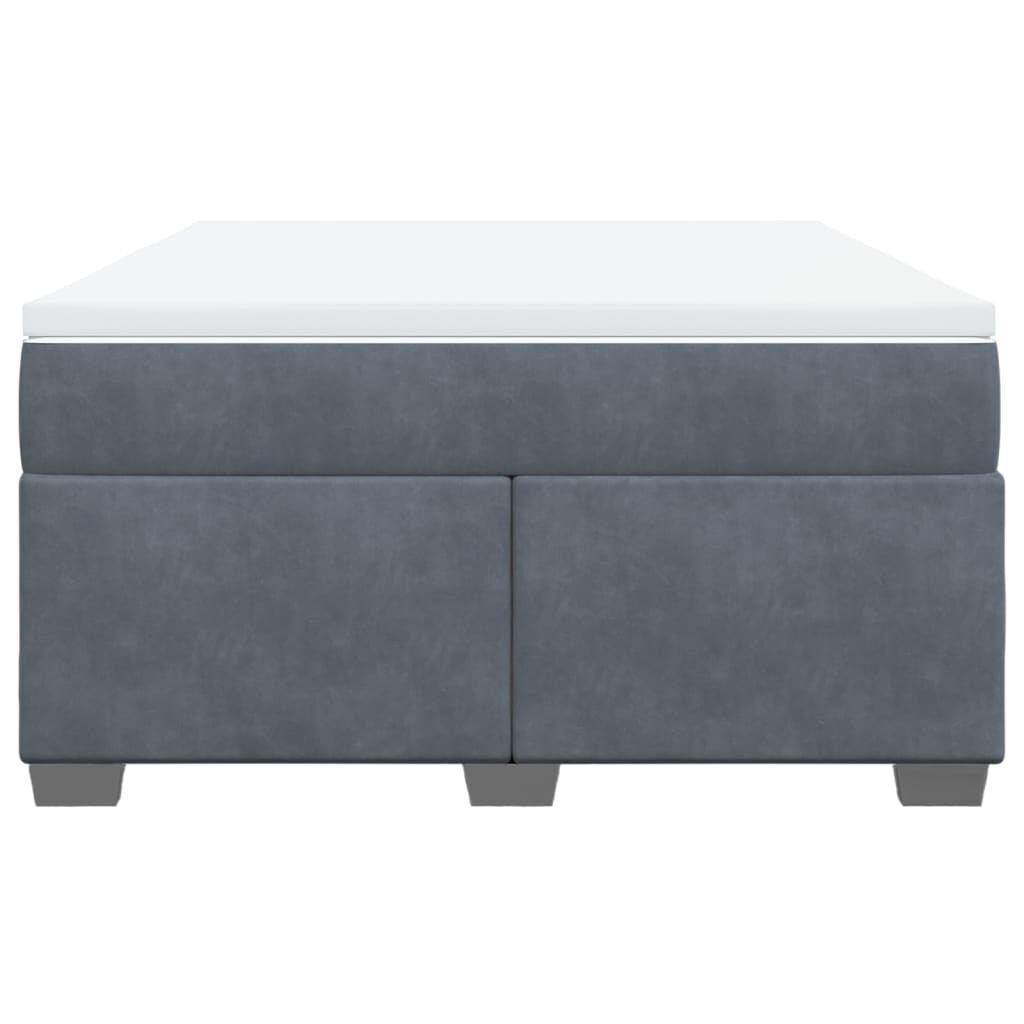 vidaXL Κρεβάτι Boxspring με Στρώμα Σκούρο Γκρι 140x200 εκ. Βελούδινο