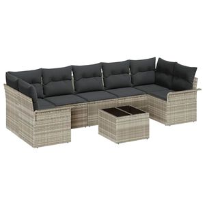 vidaXL &Sigma;&epsilon;&tau; &Kappa;&alpha;&nu;&alpha;&pi;έ &Kappa;ή&pi;&omicron;&upsilon; &mu;&epsilon; &mu;&alpha;&xi;&iota;&lambda;ά&rho;&iota; 8 pcs &Alpha;&nu;&omicron;&iota;&chi;&tau;ό &Gamma;&kappa;&rho;&iota; &kappa;&alpha;&iota; &Sigma;&kappa;&omicron;ύ&rho;&omicron; &Gamma;&kappa;&rho;&iota;