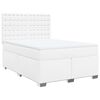 vidaXL Κρεβάτι Boxspring με Στρώμα Λευκό 140x190εκ.από Συνθετικό Δέρμα