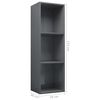 vidaXL Βιβλιοθήκη/Έπιπλο TV Γυαλιστερό Γκρι 36x30x114 εκ. Επεξ. Ξύλο