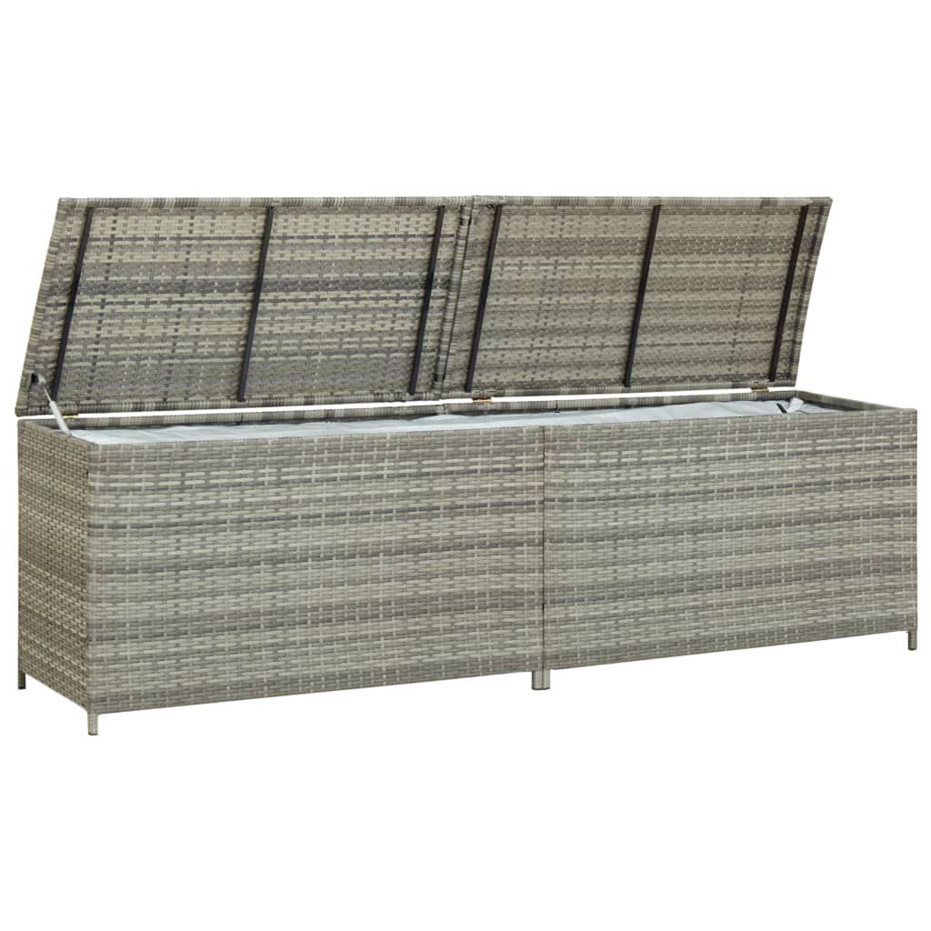 vidaXL Κουτί Αποθήκευσης Κήπου Γκρι 200x50x60 εκ. από Συνθετικό Ρατάν