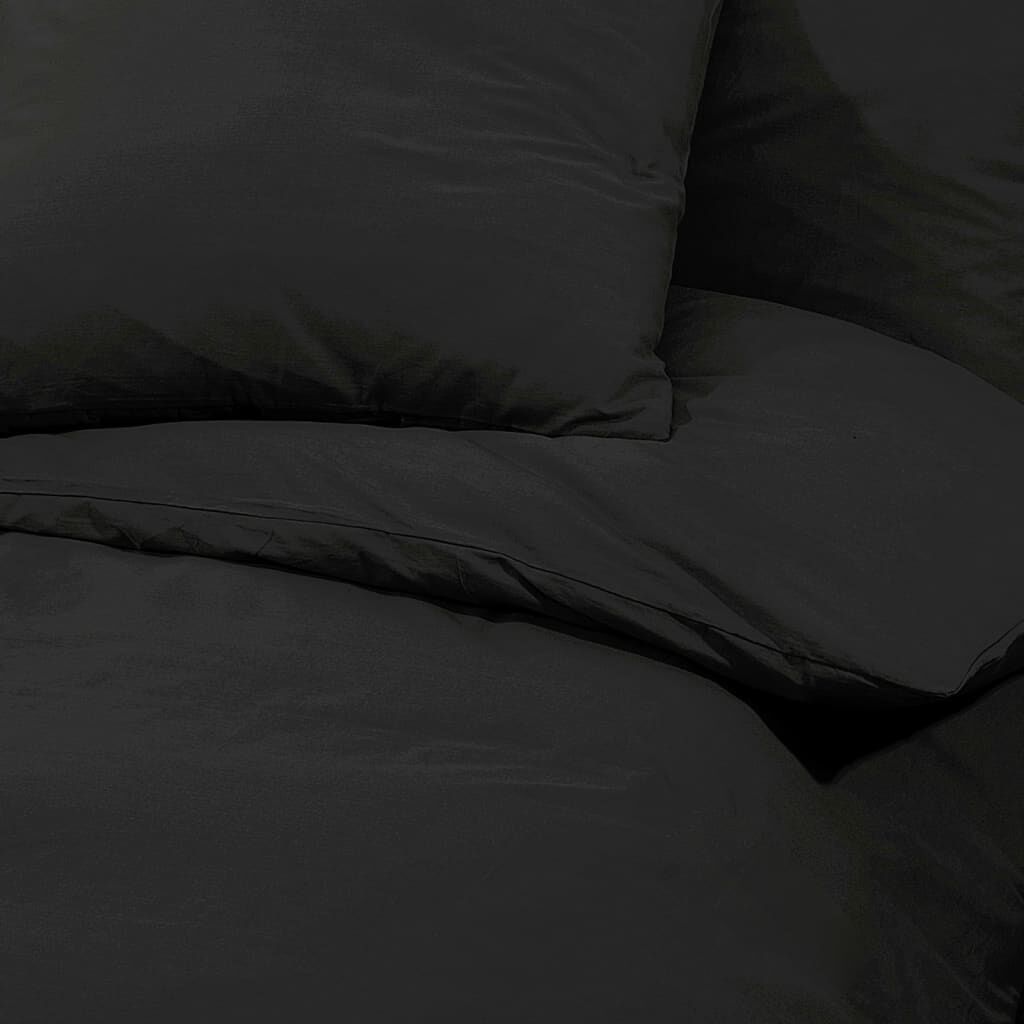 vidaXL Σετ Παπλωματοθήκης Μαύρο 225x220 εκ. Ελαφρύ Ύφασμα Μικροϊνών