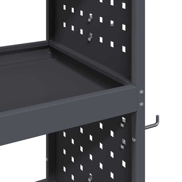 vidaXL Καρότσι εργαλείων με ράφι Ανθρακί 75 x 35 x 73 εκ. Κρύα χάλυβας