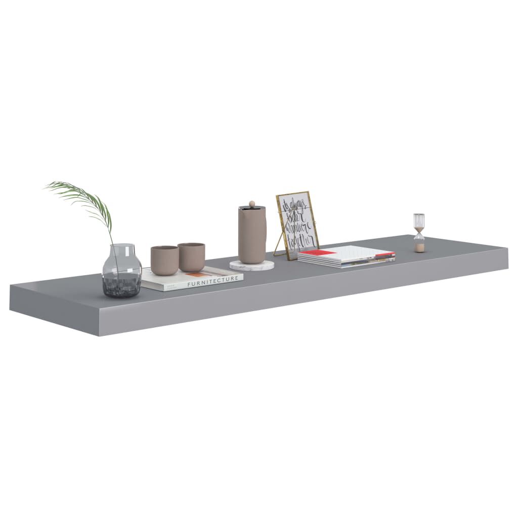 vidaXL Ράφι Τοίχου Γκρι 90x23,5x3,8 εκ. MDF