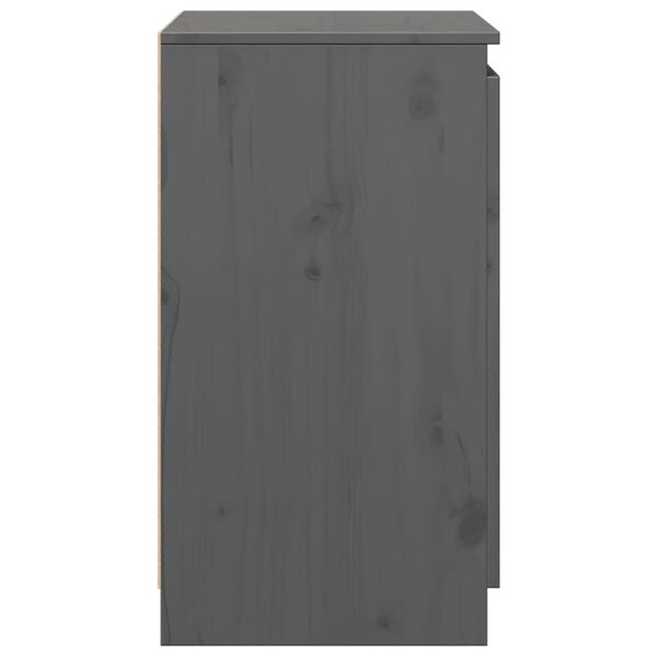 vidaXL Βοηθητικό Ντουλάπι Γκρι 60 x 36 x 65 εκ. από Μασίφ Ξύλο Πεύκου