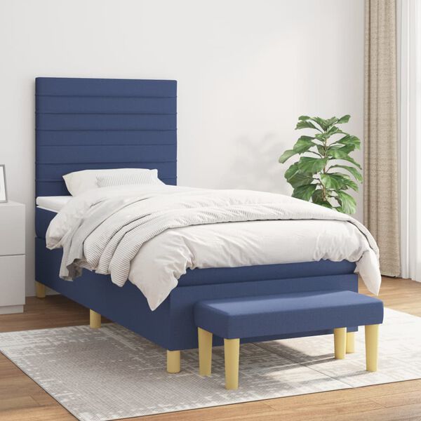 vidaXL &Kappa;&rho;&epsilon;&beta;ά&tau;&iota; Boxspring &mu;&epsilon; &Sigma;&tau;&rho;ώ&mu;&alpha; &Mu;&pi;&lambda;&epsilon; 90x190 &epsilon;&kappa;.&Upsilon;&phi;&alpha;&sigma;&mu;ά&tau;&iota;&nu;&omicron;