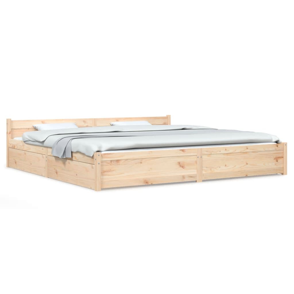 vidaXL Πλαίσιο Κρεβατιού Συρτάρια 180 x 200 εκ Super King Size