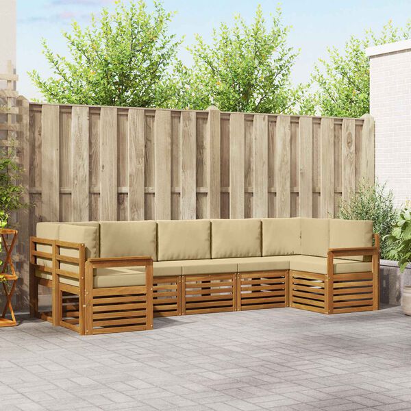 vidaXL &Sigma;&epsilon;&tau; &Kappa;&alpha;&nu;&alpha;&pi;έ 7 pcs &Phi;&upsilon;&sigma;&iota;&kappa;ό &kappa;&alpha;&iota; &Mu;&pi;&epsilon;&zeta; &Sigma;&tau;&epsilon;&rho;&epsilon;ό &Xi;ύ&lambda;&omicron; &Alpha;&kappa;&alpha;&kappa;ί&alpha;&sigmaf;