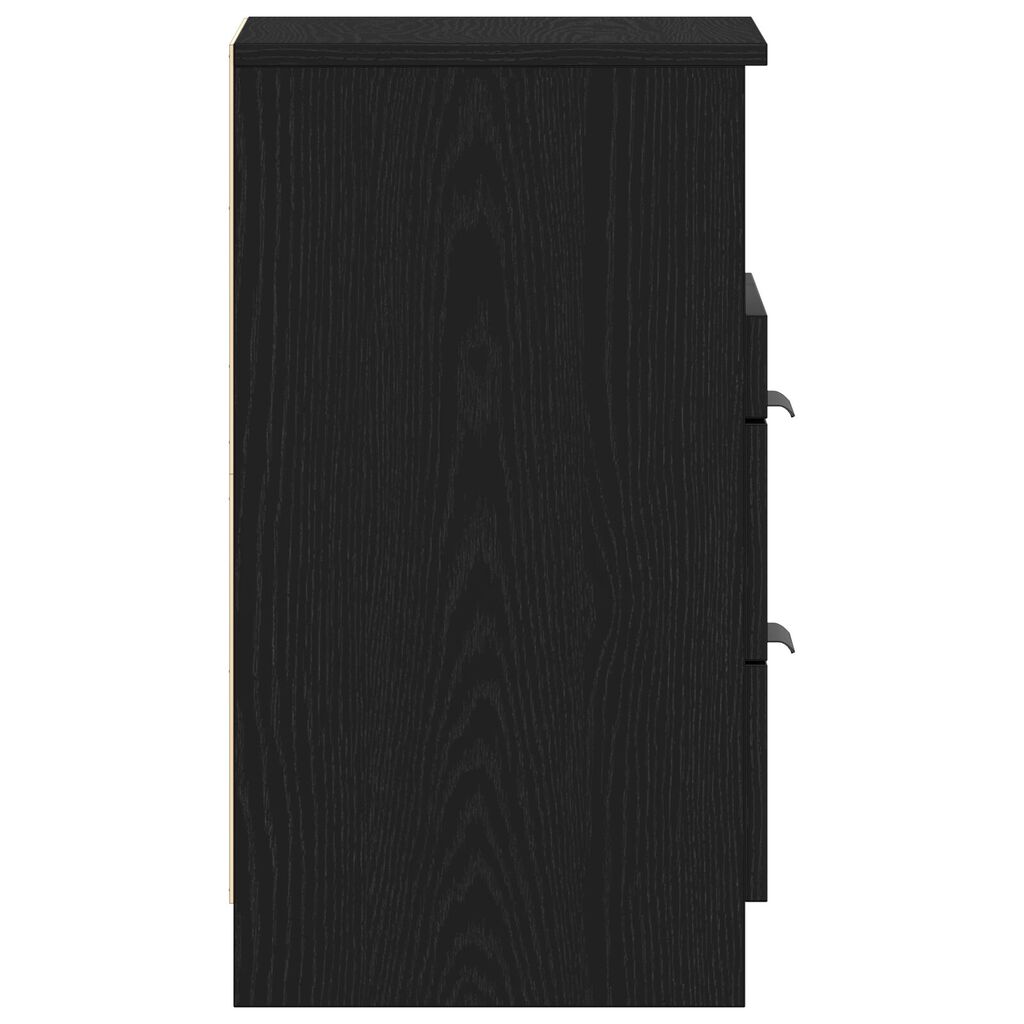 κομοδίνο vidaXL Μαύρο Δρυς 40x35x65 εκ Made of Engineered Wood