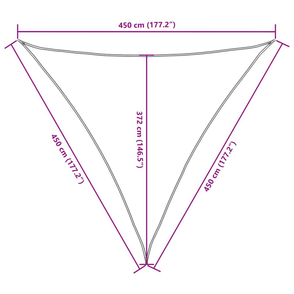 vidaXL Πανί Σκίασης Τρίγωνο Τερακότα 4,5x4,5x4,5 μ. από Ύφασμα Oxford