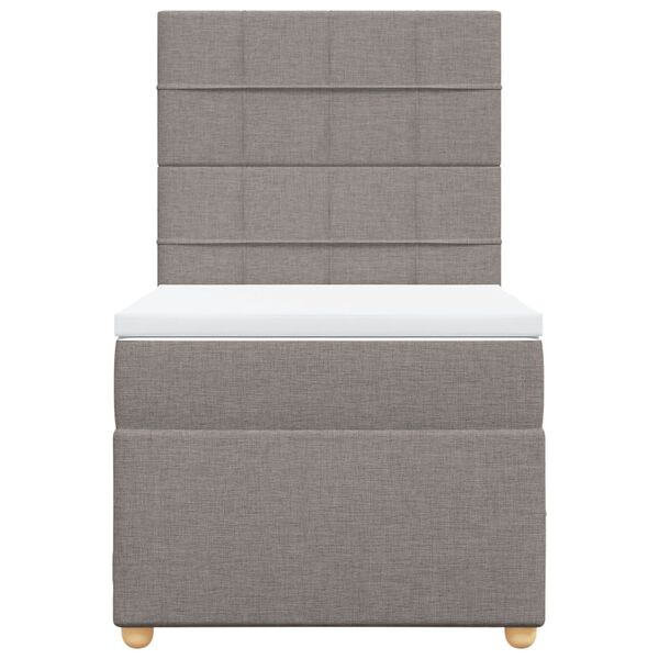 vidaXL Κρεβάτι Boxspring με Στρώμα Taupe 90x190 εκ.Υφασμάτινο