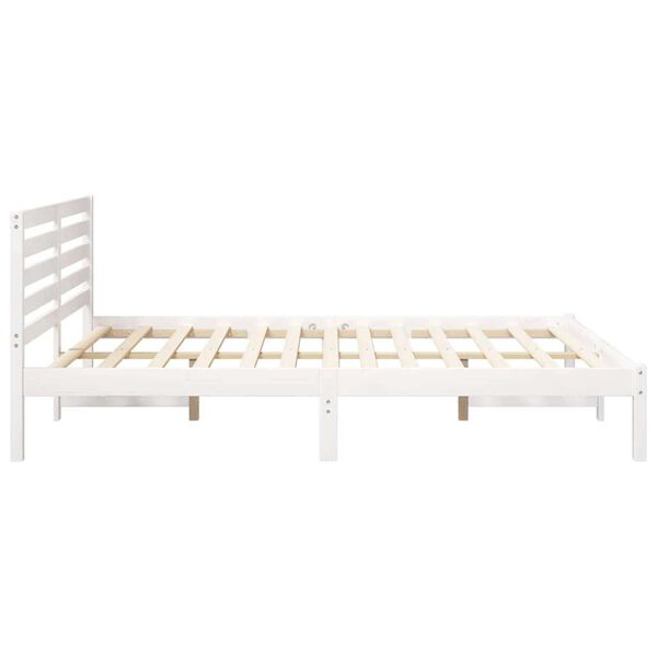 vidaXL Σκελετός Κρεβατιού Λευκό 160 x 200 cm Μασίφ ξύλο πεύκου