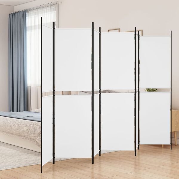 vidaXL Διαχωριστικό Δωματίου με 6 Πάνελ Λευκό 300 x 200 εκ. από Ύφασμα