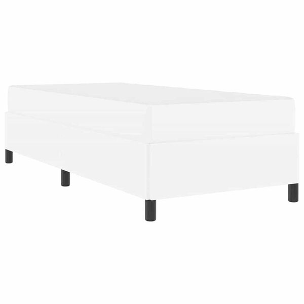 vidaXL Σκελετός κρεβατιού με στρώμα Λευκό 100 x 200 cm Τεχνητό δέρμα