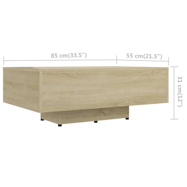 vidaXL Τραπεζάκι Σαλονιού Sonoma Δρυς 85x55x31 εκ. από Επεξ. Ξύλο