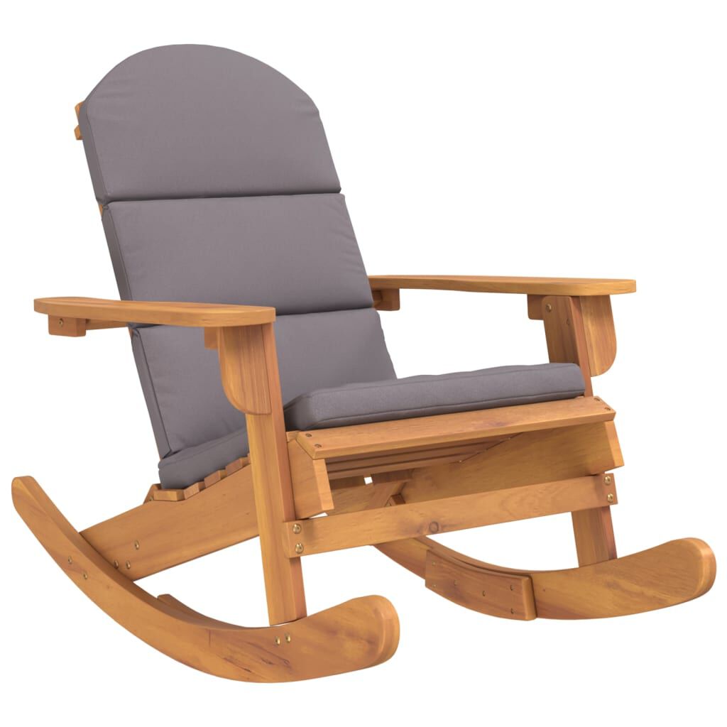 vidaXL Καρέκλα Κουνιστή Adirondack με Μαξιλάρια από Μασίφ Ξύλο Ακακίας