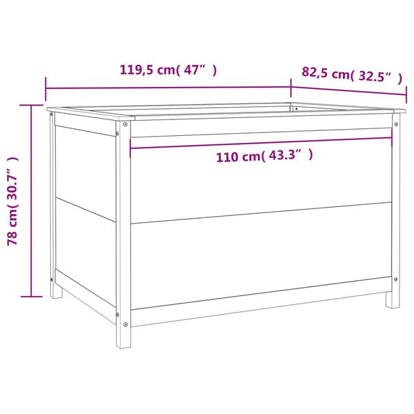 vidaXL Ζαρντινιέρα Υπερυψωμένη 119,5x82,5x78 εκ. από Μασίφ Ξύλο Πεύκου