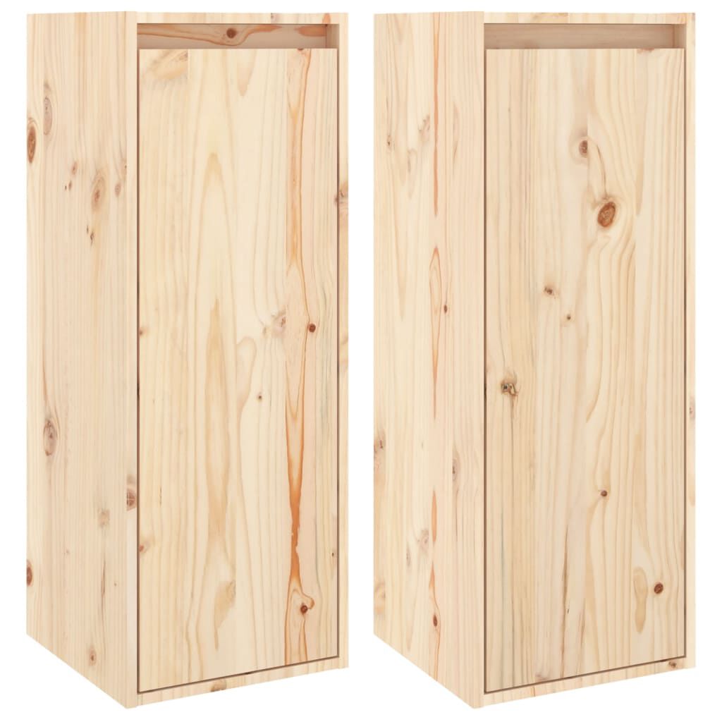 vidaXL Ντουλάπια Τοίχου 2 τεμ. 30 x 30 x 80 εκ από Μασίφ Ξύλο Πεύκου