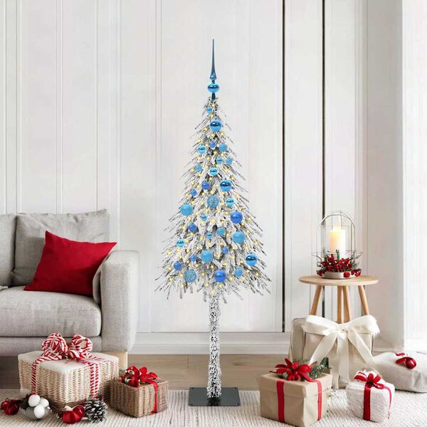 vidaXL Χριστουγεννιάτικο Δέντρο με 150 LED Λευκό 150 cm ΠΕ και Ατσάλι