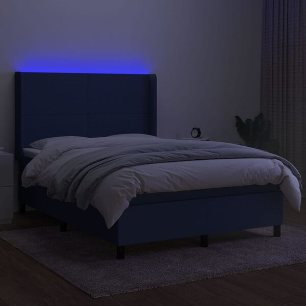 vidaXL &Kappa;&rho;&epsilon;&beta;ά&tau;&iota; Boxspring &mu;&epsilon; &Sigma;&tau;&rho;ώ&mu;&alpha; & LED &Mu;&pi;&lambda;&epsilon; 140x200 &epsilon;&kappa;. &Upsilon;&phi;&alpha;&sigma;&mu;ά&tau;&iota;&nu;&omicron;
