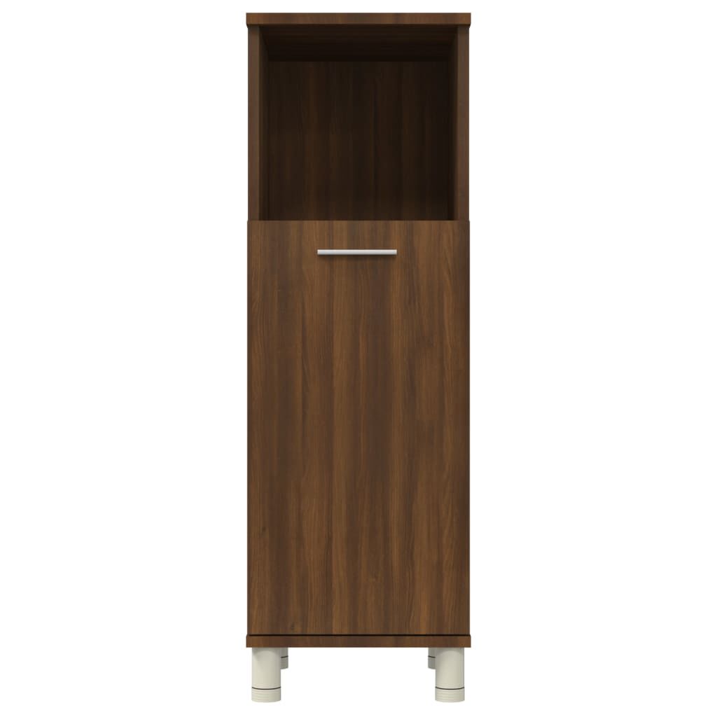 vidaXL Ντουλάπι Μπάνιου Καφέ Δρυς 30x30x95 εκ. Επεξεργασμένο Ξύλο