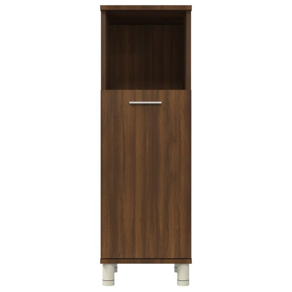 vidaXL Ντουλάπι Μπάνιου Καφέ Δρυς 30x30x95 εκ. Επεξεργασμένο Ξύλο