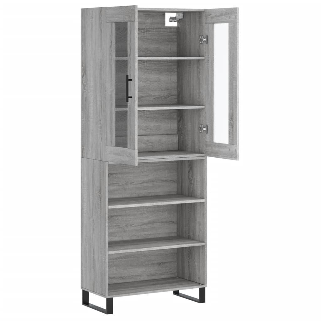 vidaXL Ντουλάπι Γκρι Sonoma 69,5 x 34 x 180 εκ. Επεξεργασμένο Ξύλο