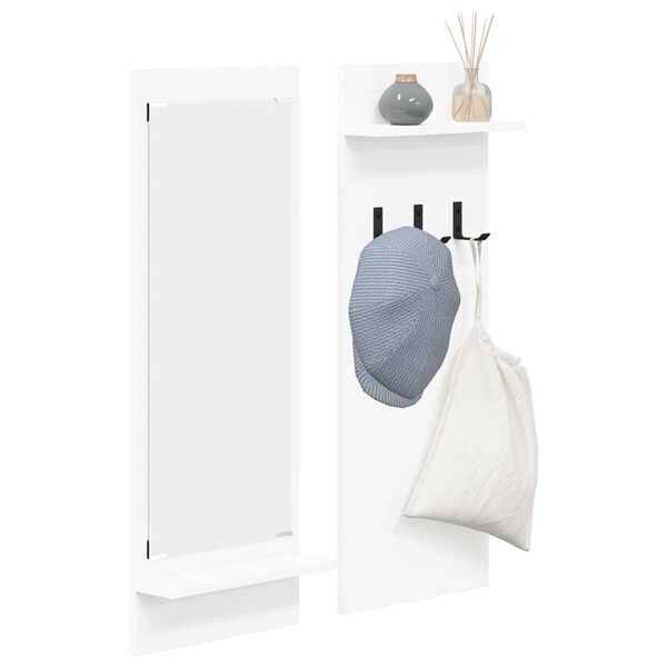 vidaXL Τοίχου Κρεμάστρα Λευκό 70 x 10 x 90 εκ. Επεξεργασμένο ξύλο