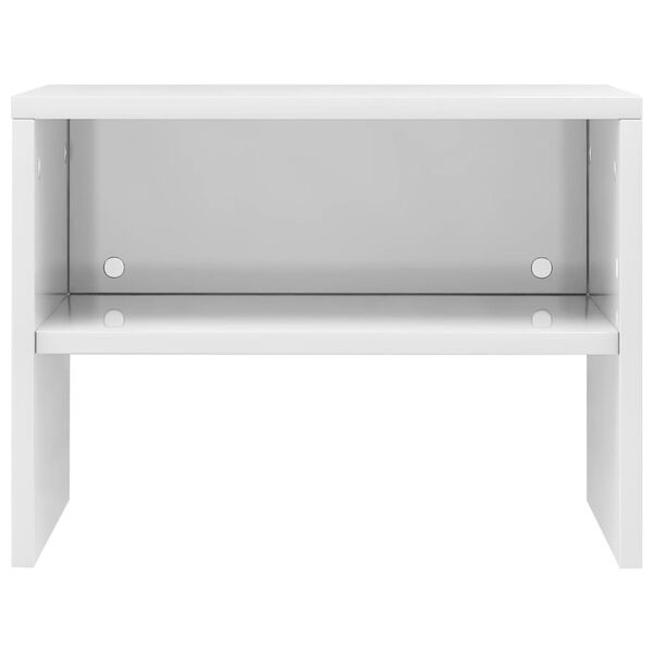 vidaXL Κομοδίνα 2 τεμ. Γυαλιστερό Λευκό 40x30x30 εκ. από Επεξ. Ξύλο
