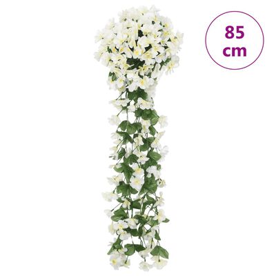 vidaXL Γιρλάντες Λουλουδιών Τεχνητές 3 τεμ. Λευκό 85 εκ.