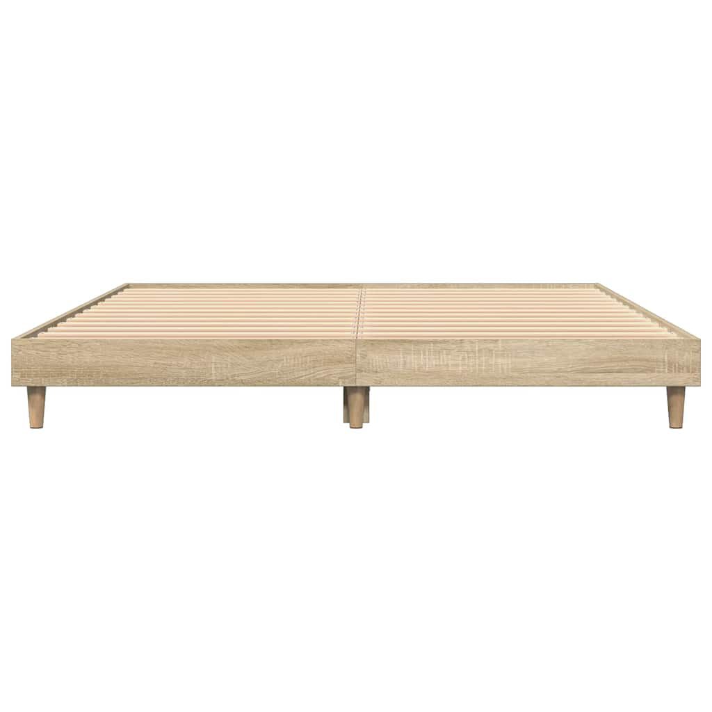 vidaXL Πλαίσιο Κρεβατιού Sonoma Δρυς 135x190 εκ. Επεξεργασμένο Ξύλο