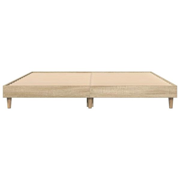 vidaXL Πλαίσιο Κρεβατιού Sonoma Δρυς 135x190 εκ. Επεξεργασμένο Ξύλο