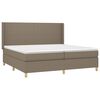 vidaXL &Kappa;&rho;&epsilon;&beta;ά&tau;&iota; Boxspring &mu;&epsilon; &Sigma;&tau;&rho;ώ&mu;&alpha; & LED Taupe 200x200 &epsilon;&kappa;. &Upsilon;&phi;&alpha;&sigma;&mu;ά&tau;&iota;&nu;&omicron;