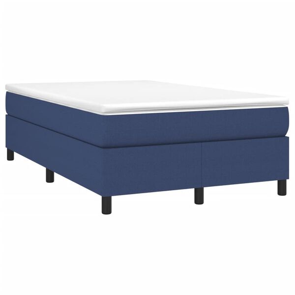 vidaXL Κρεβάτι Boxspring με Στρώμα Μπλε 120x200 εκ. Υφασμάτινο