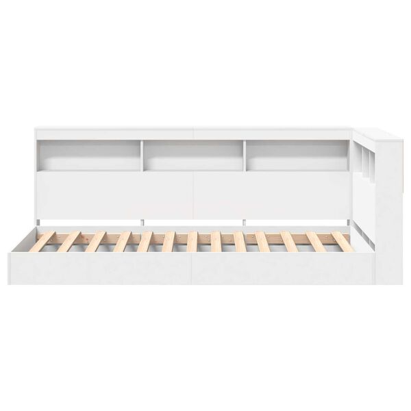vidaXL Κρεβάτι Βιβλιοθήκης Λευκό 90x190 εκ. με Ξύλο Μηχανικής Κατασκευής
