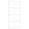 vidaXL Εσωτερική Πόρτα Λευκή 93x201,5 εκ. Ψημένο Γυαλί&Λεπτό Αλουμίνιο