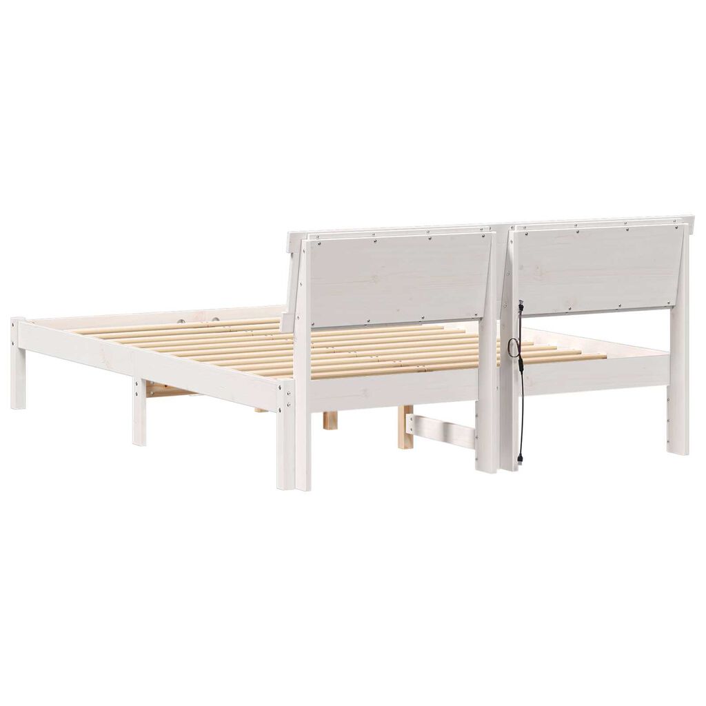 vidaXL Σκελετός Κρεβατιού Λευκό 120 x 200 cm Συμπαγές ξύλο πεύκου