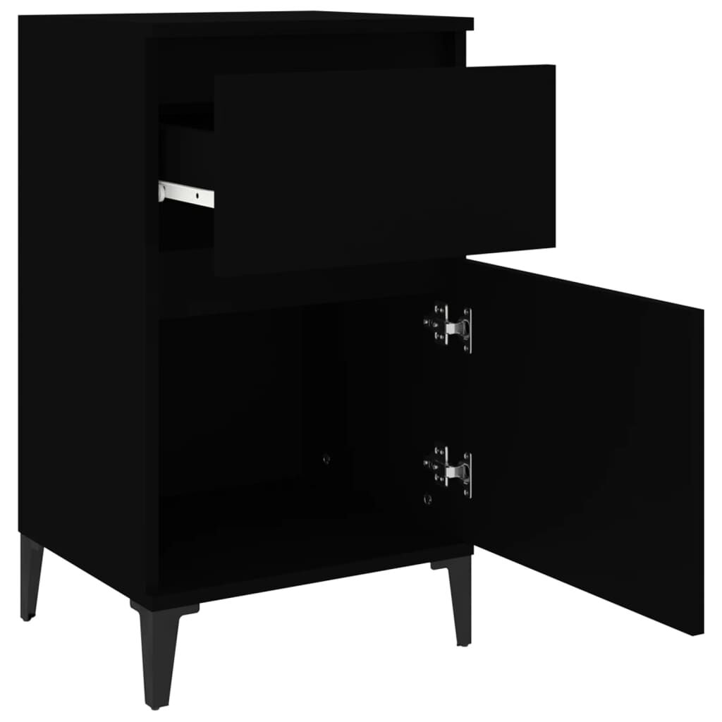 vidaXL Κομοδίνο Μαύρο 40 x 35 x 70 εκ.