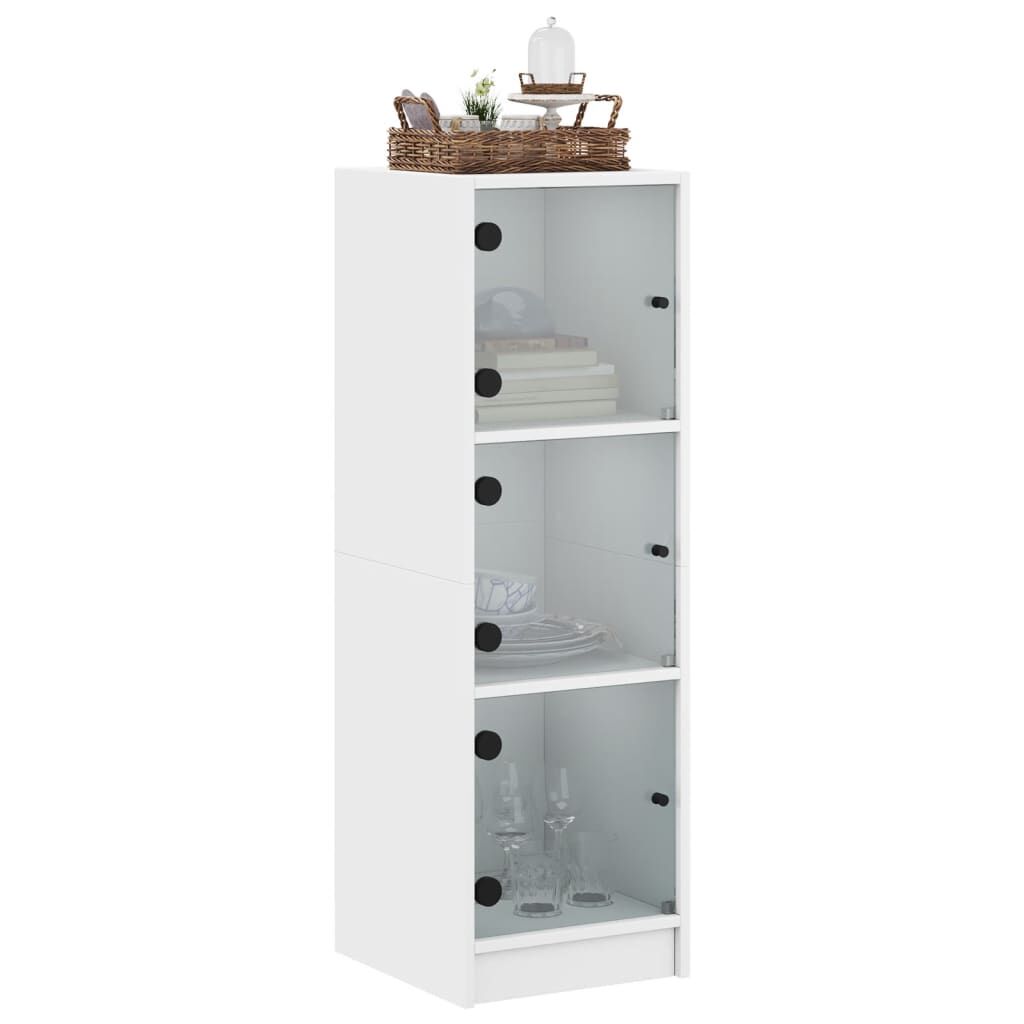 vidaXL Ντουλάπι Λευκό 35 x 37 x 109 εκ. με Γυάλινες Πόρτες
