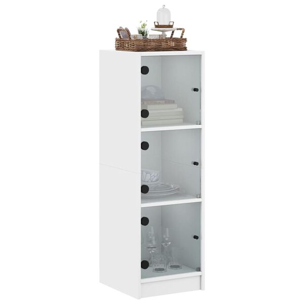 vidaXL Ντουλάπι Λευκό 35 x 37 x 109 εκ. με Γυάλινες Πόρτες